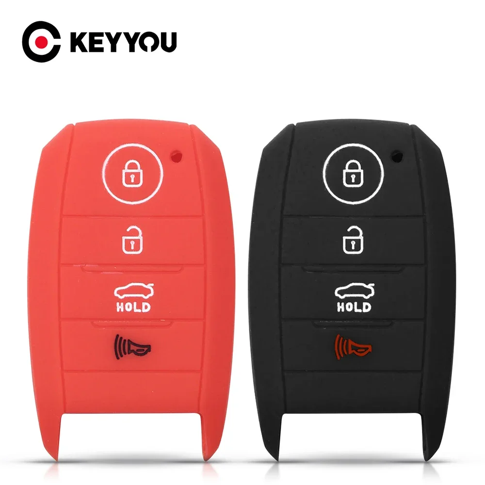 KEYYOU Silicone Key Case Smart 4BT Cover For Kia Sorento Optima Forte Koup Soul Niro 2014 2015 2016 Holder Protector Fob Keyless