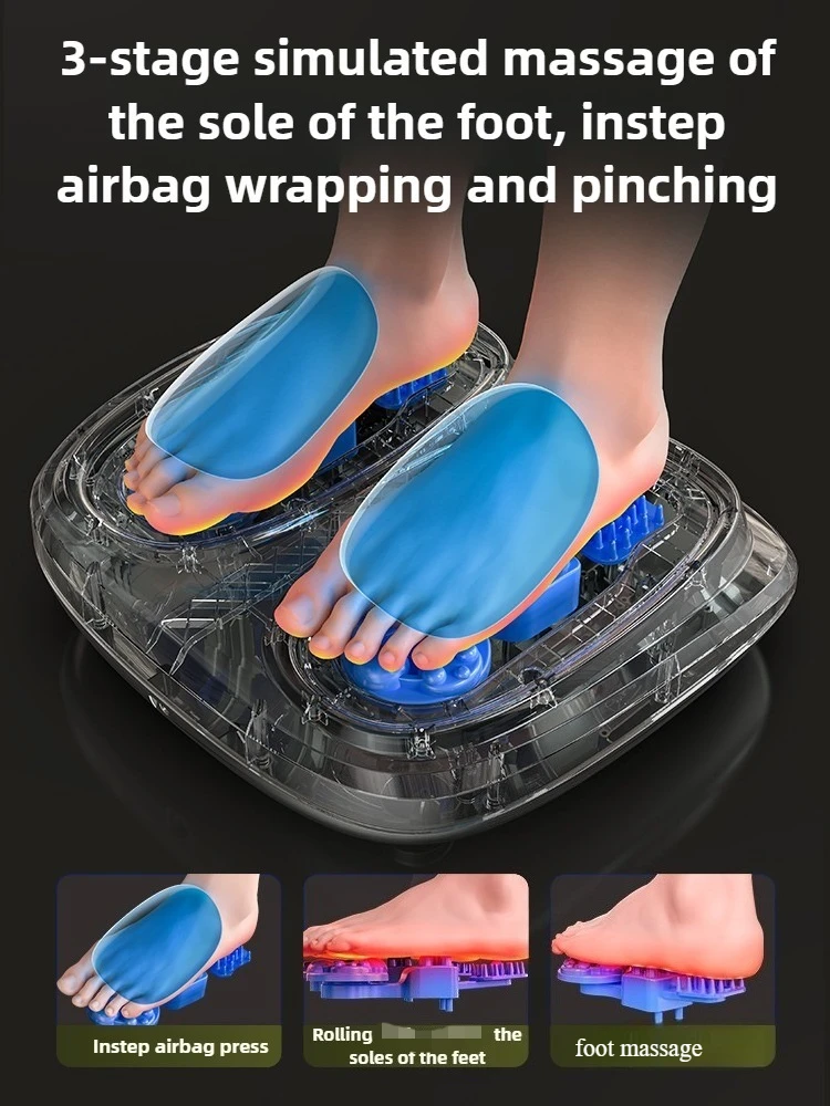 Foot Massager Electric Roller With Heating High-frequency Vibration Kneading Airbag Wrap Massage Instrument With Remote Control