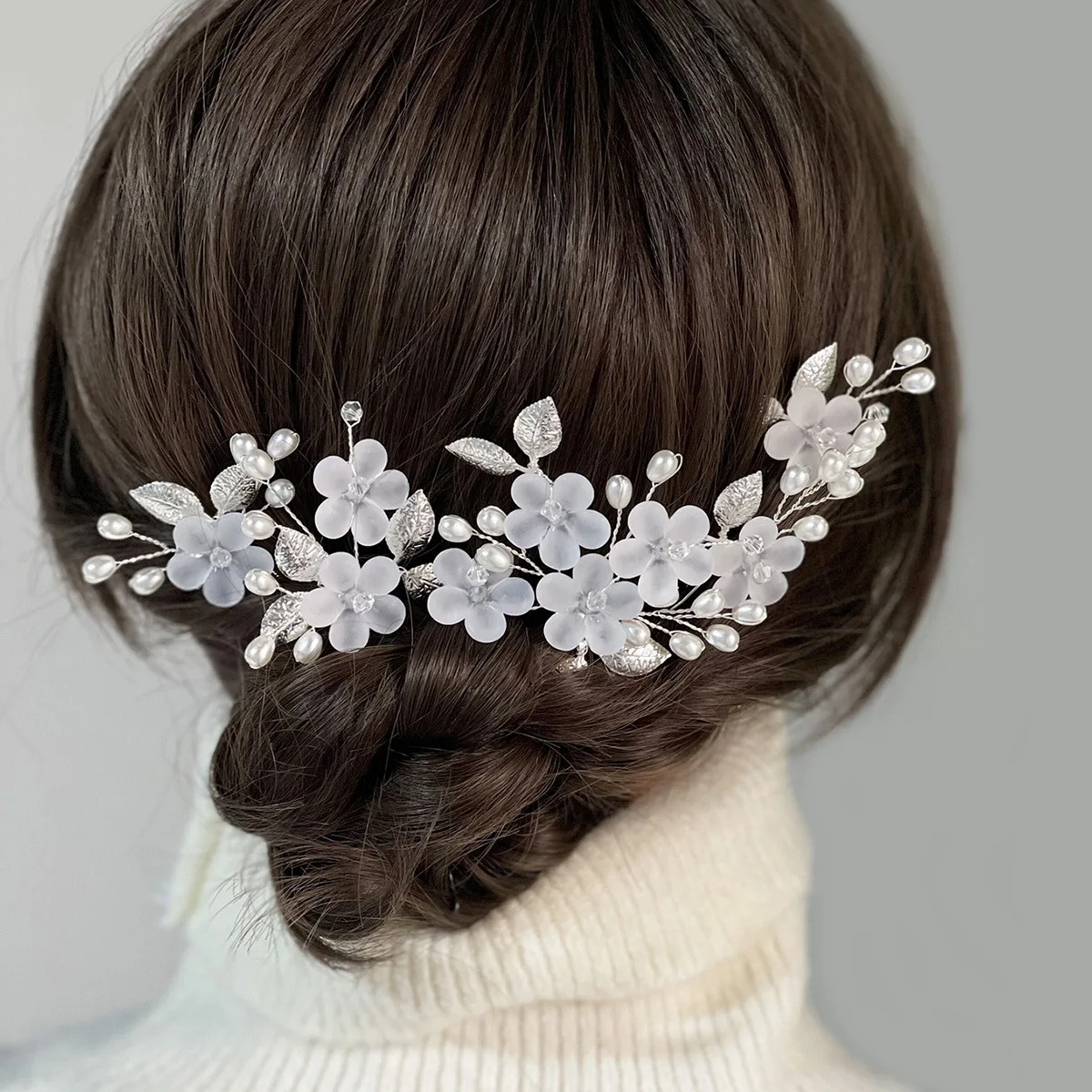 Nbenfa bridal-結婚式のヘッドピース,白い真珠のヘアピン,イブニングドレス,プロモーション,ヘアアクセサリー