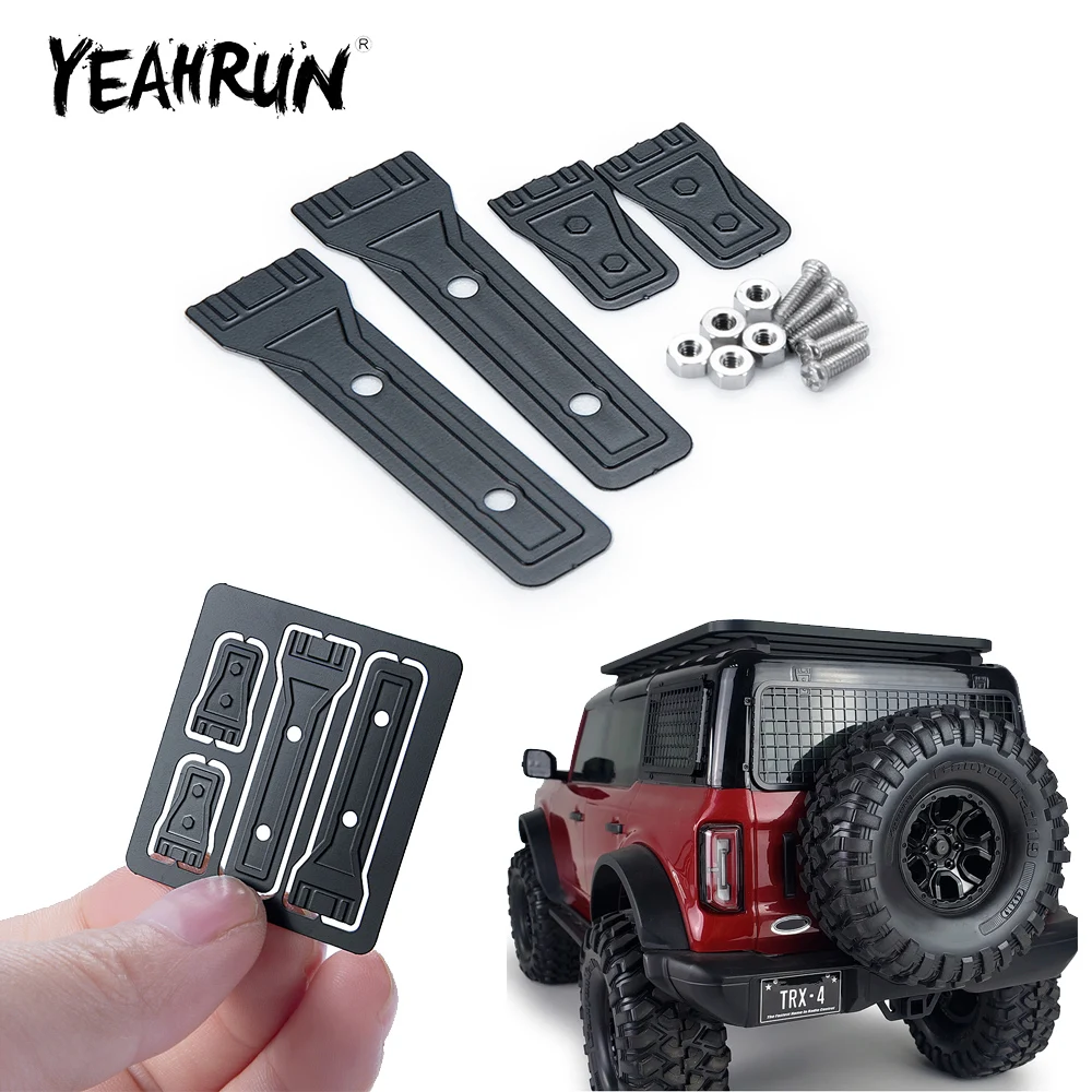 YEAHRUN Metal Intake Grille Plate Engine Cover Rope Window Mesh Protective Net for TRX-4 Bronco 1/10 RC Car Decoration Parts