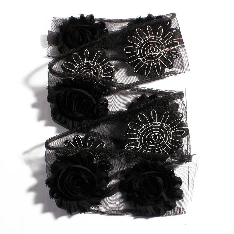 1Yard 2.6" 15 colors Fashion Chic Shabby Chiffon Flowers For Children Hair Accessories 3D Fabric Flowers for diy Ornaments image 6
