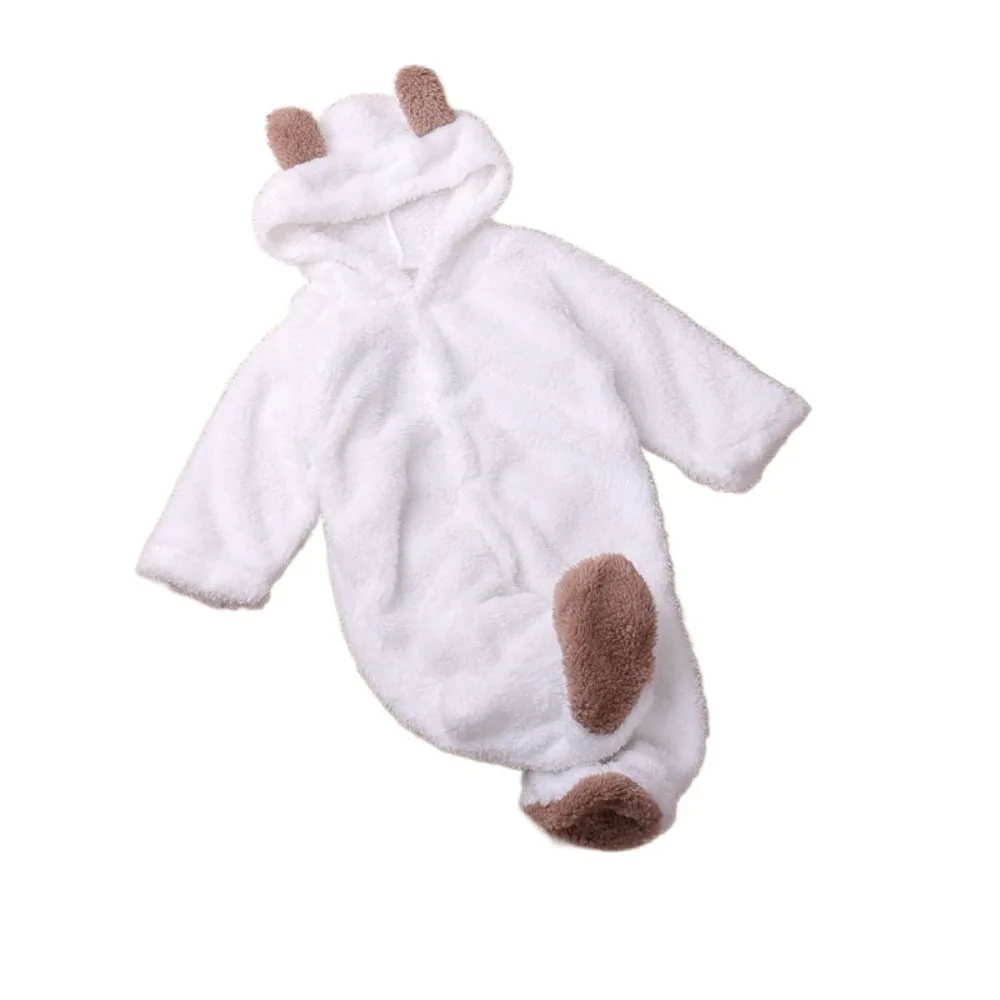 

Cute Warm Baby Jumpsuits Hooded Long Sleeve Infant Rompers 3-6 Months Newborn Onesie Autumn Winter