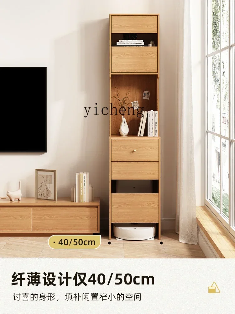 c9.23-TV Side Cabinet Living Room Corner Storage Corner Solid Wood Tea Cabinet