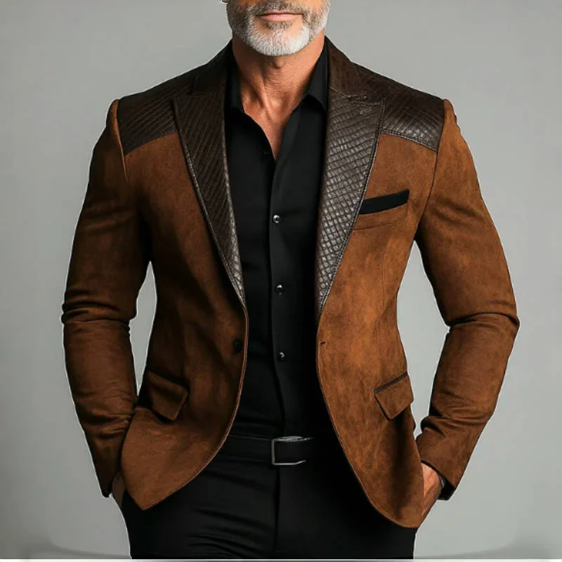 Designer Classic Men's Suit Coat Notched Lapel Tuxedos Peaked Breasted Groom Wear Business Party Only Blazer Customized