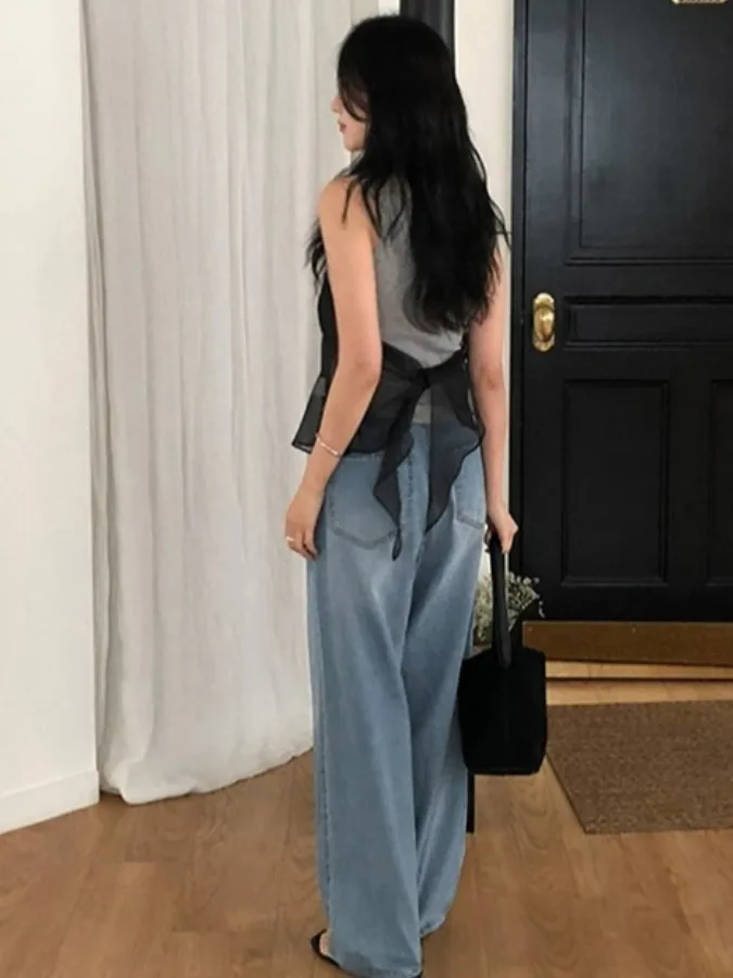 Korean Sle ort Vest Top Trendy Wrap Design Casual Outerwear Youthful ort Length Layering irt for Women