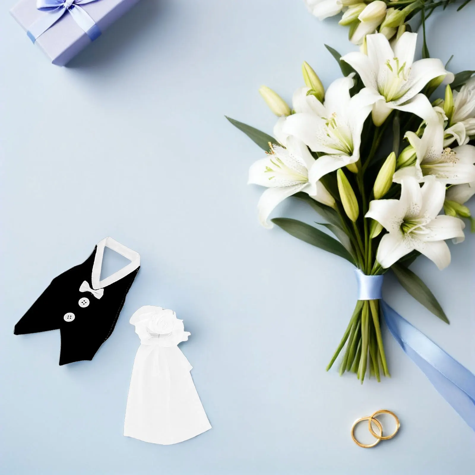 

2Sets Wedding Wine Bottle Dress Covers Romantic Bride Groom Bottle Decorations for Engagement Party Centerpiece Stylish