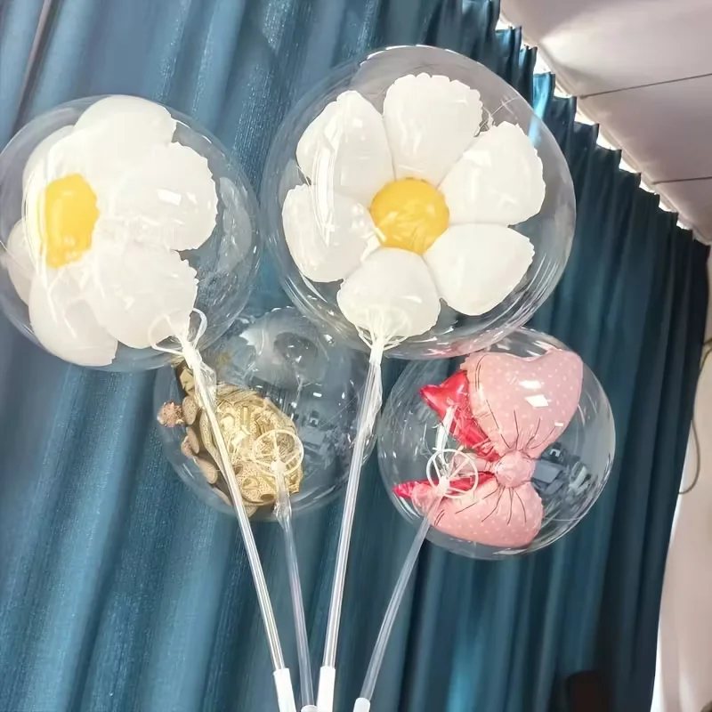 PAV فقاعة ديزي زهرة الألومنيوم احباط بالونات لعيد ميلاد الزفاف استحمام الطفل لوازم ديكور الحفلات يدعم نفخ الهيليوم