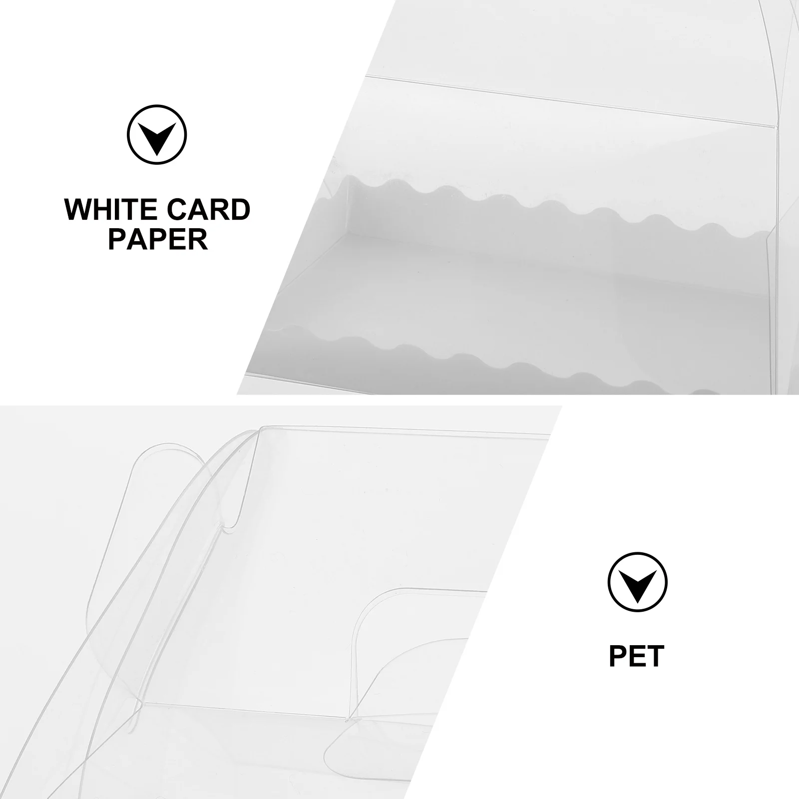 

10 шт. прозрачные коробки для торта премиум-класса, белая бумага для домашних животных, упаковочные коробки для десертов для пекарни, дня рождения