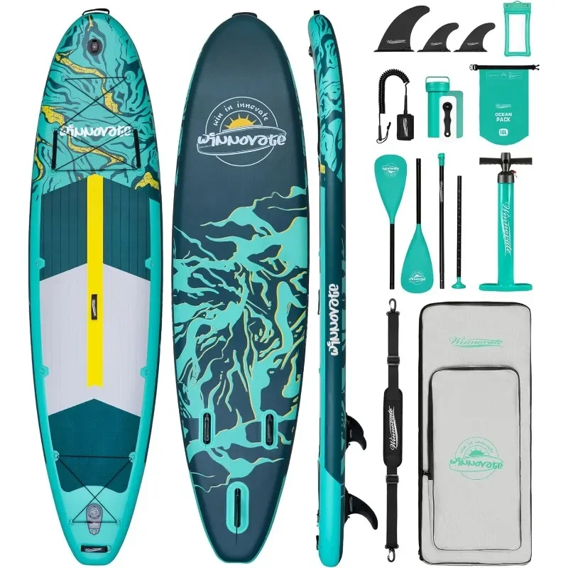 

Ultra Stable All-Round Sup Board Inflatable Stand Up Paddle Board, Extra Wide Paddle Board for Adult/Family/2+1 People