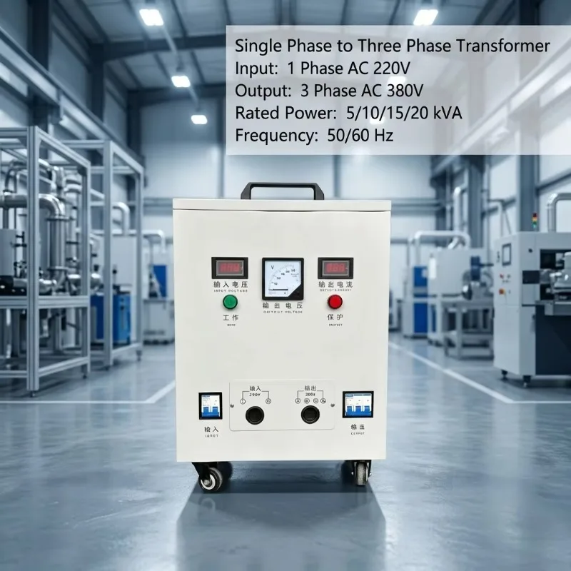 Household Industry Single-phase To Three-phase Voltage Power Converter Three Phase 380V Automatic Voltage Regulator 10KW 20KW