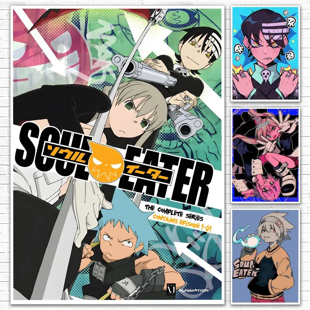 Anime Soul Eater Poster Poster All-match HD Waterproof Self-Adhesive Wall Art Sticker For Home Bedroom