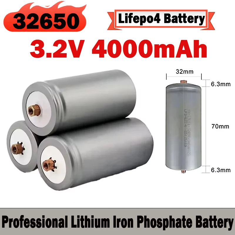 

New Original 3.2V 4000mah 32650 Lifepo4 Rechargeable Battery High Quality Large Capacity Lithium Iron Phosphate Power Battery