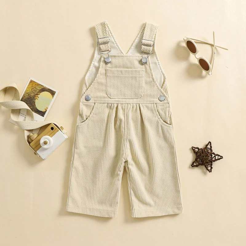 

Suefunskry Baby Girl Summer Overalls Infant Wide Leg Solid Color Square Neck Jumpsuit Front Pocket Suspender Pants Outfits