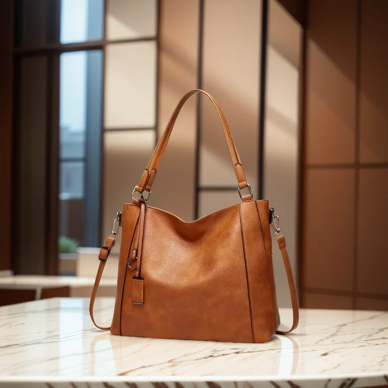 

Women PU Leather Multi Pocket Compartment Zipper Handbag Large Capacity Tote Bag Crossbody Casual Bag Christmas Birthday Gift