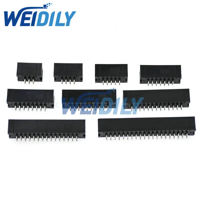 5PCS DIP 6/10/20/26/34/40 PIN 2.54mm Pitch Male Socket Straight idc box Headers PCB Connector Double Row 10P/20P/40P DC3 Header