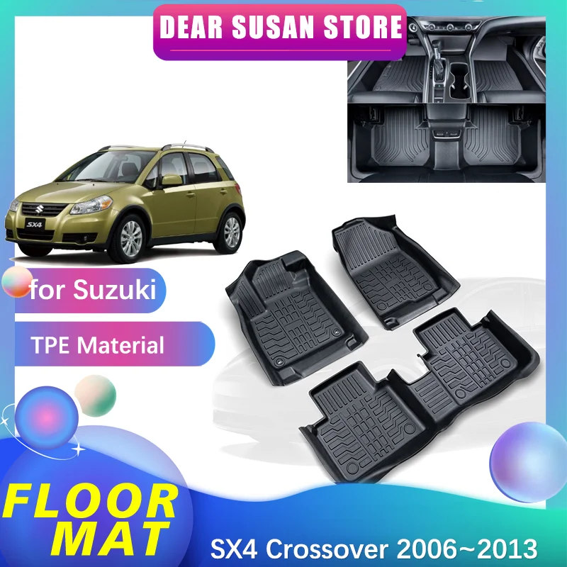 

Car Floor Mat for Suzuki SX4 Crossover GY EY RW Fiat Sedici 2006~2013 Part Foot TPE Liner Carpet Pad Custom Cover Rug Accessorie