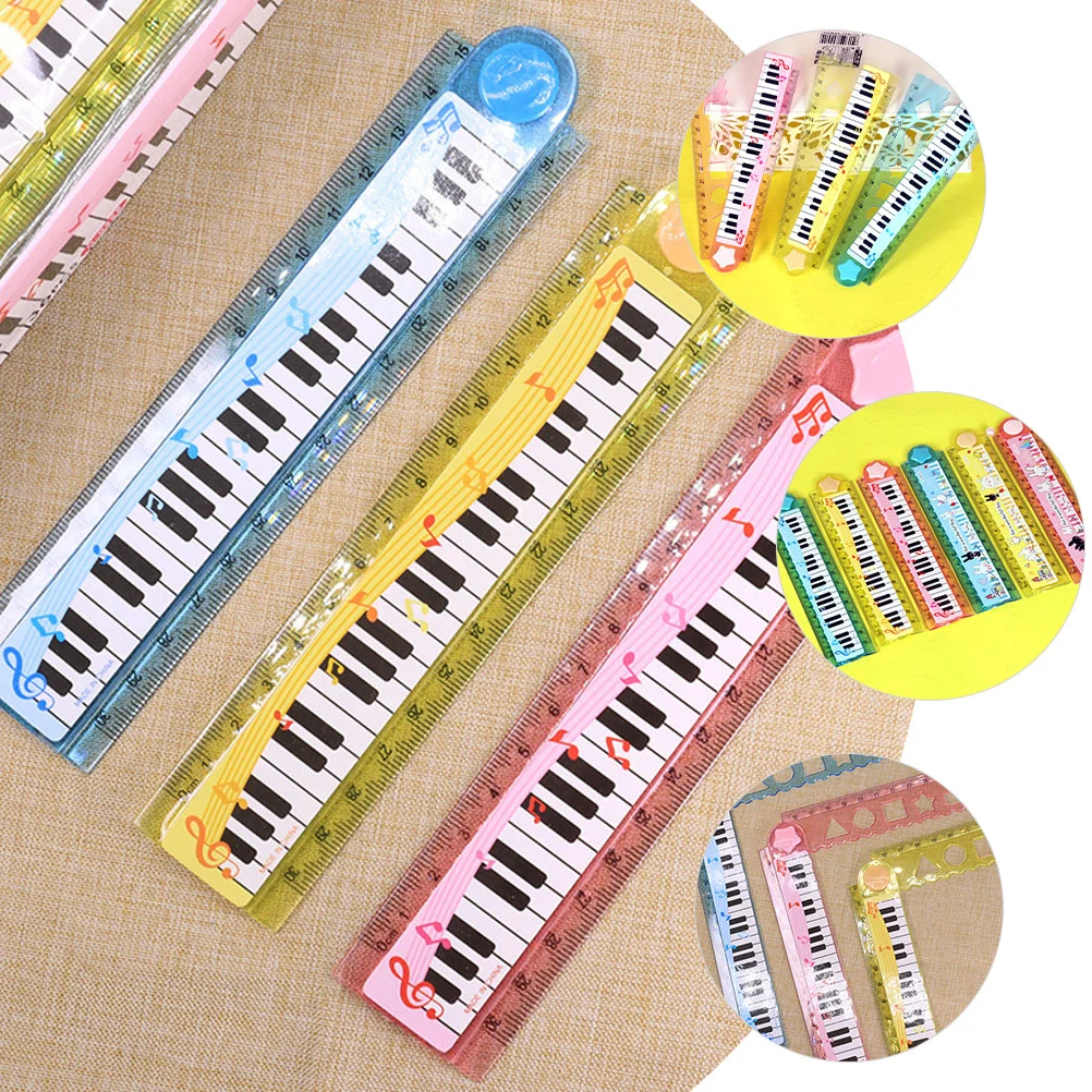 30cm Piano Ruler Foldable Children Adorable Student Multi-function Cartoon Portable Kids