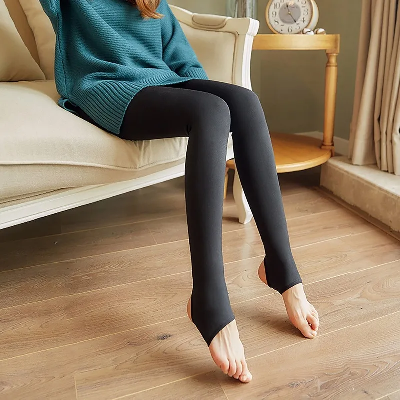 Fleece Thermo Leggings Sexy Transluzente Legging Nahtlose Frauen Hohe Taille Strumpfhosen Winter Warme Elastizität Strümpfe – Detail 18