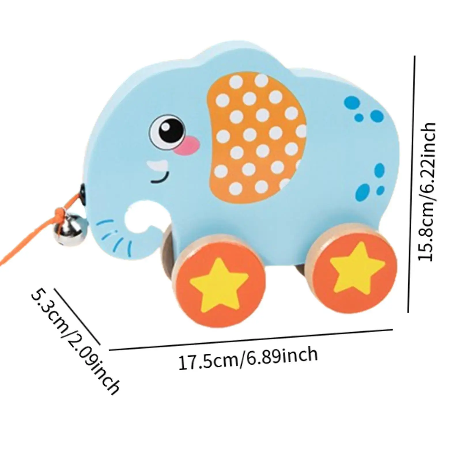 Animal Pull Toy for , Wooden Wheel Design, Ideal for Early Development