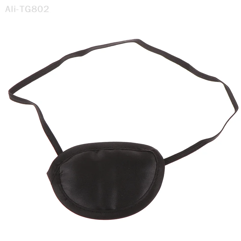 Unisex Black Adjustable Pirate Eye Patch Single Eyepatch Concave Washable One Eye Accessory for Kids Pirate Cosplay Costume