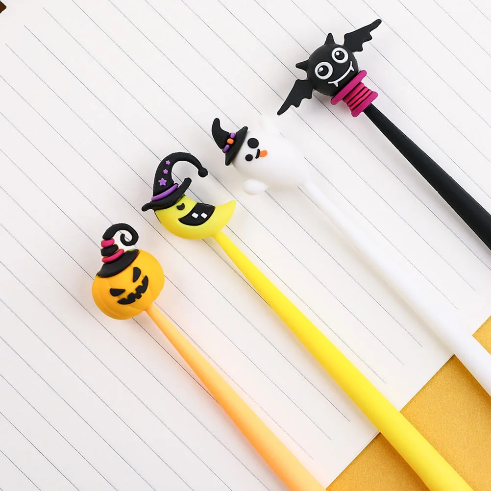 

10pcs Silicone Gel Halloween Cartoon Writing Smooth Wear Resistant Office Sign Pens Portable Stationery Gift Party Favors