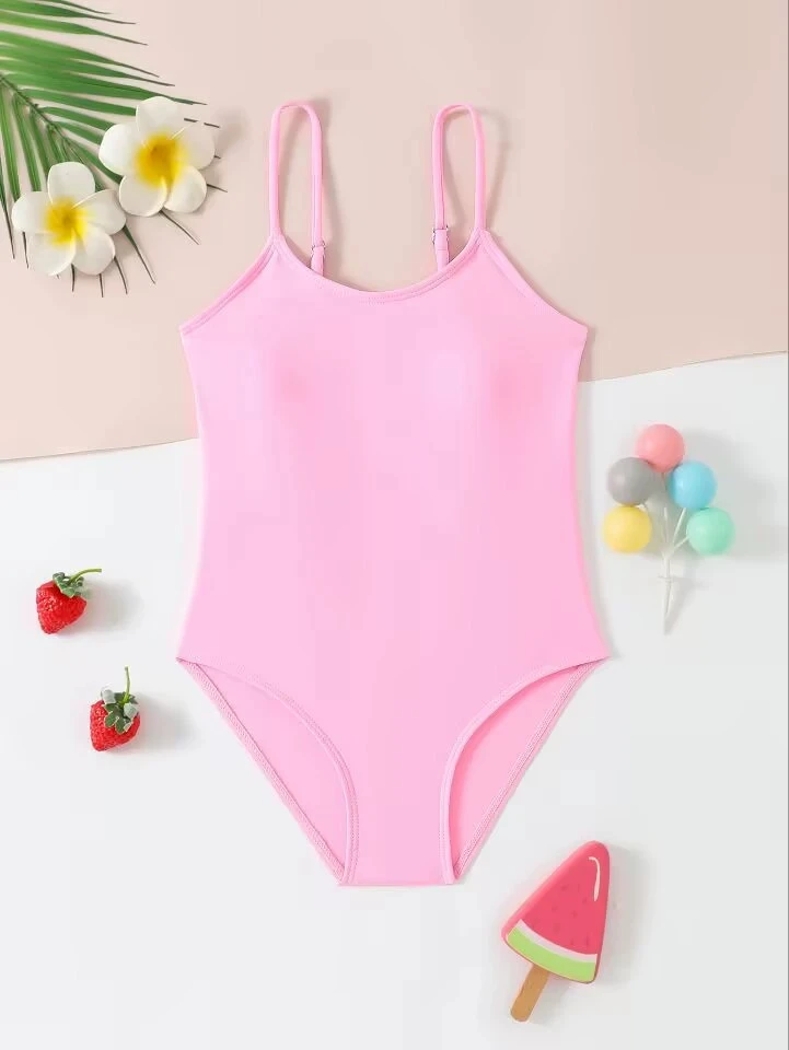 

Strappy 2026 Girls Swimsuit One Piece Kids Swimwear Solid Children's Bathers Bathing Swimming Swim Suit Beachwear