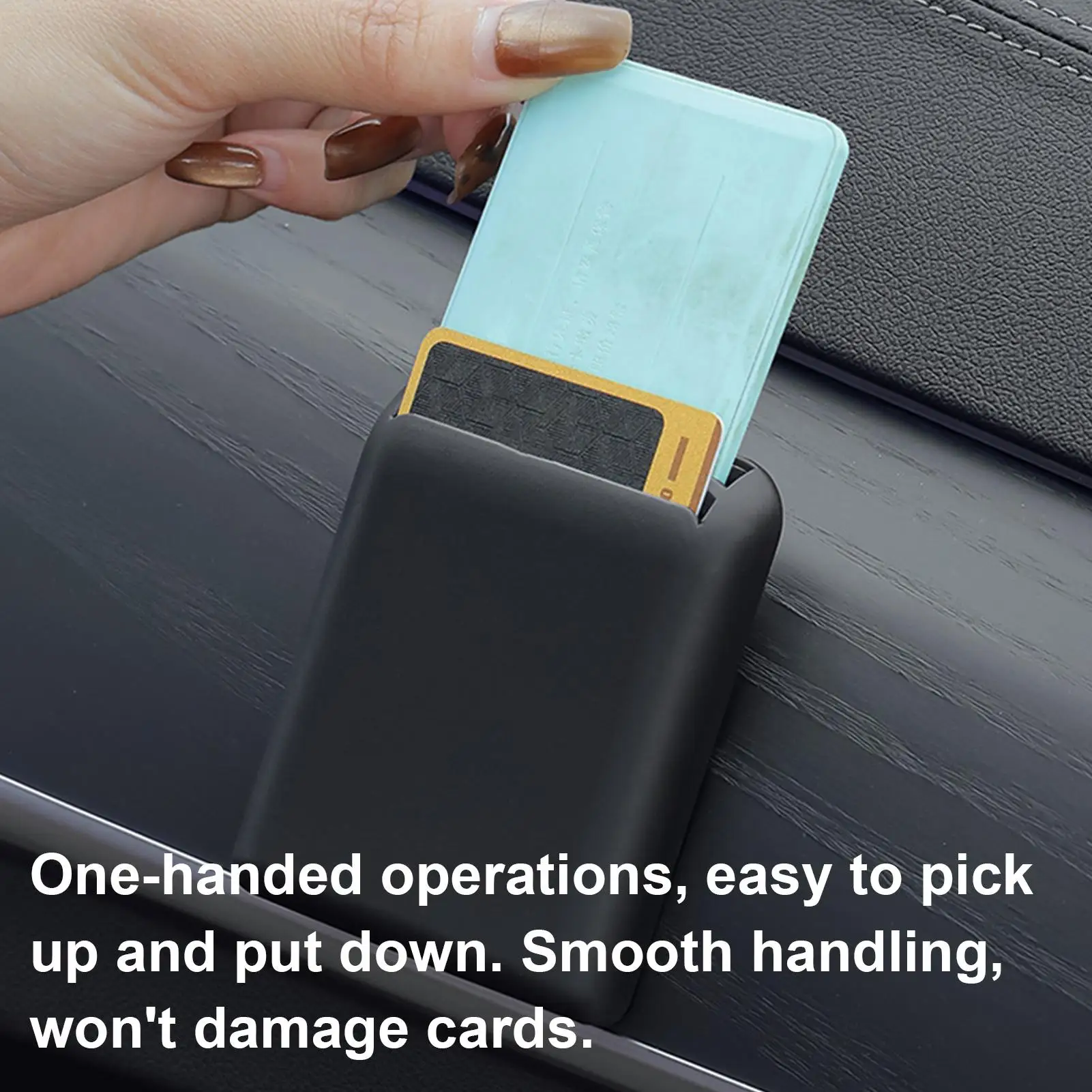 Auto-Kartenorganizer Selbstklebender Aufbewahrungsfach für Quittungen und Zulassungskarten für Autos, Limousinen, SUVs, LKWs und Pickups – Detail 4