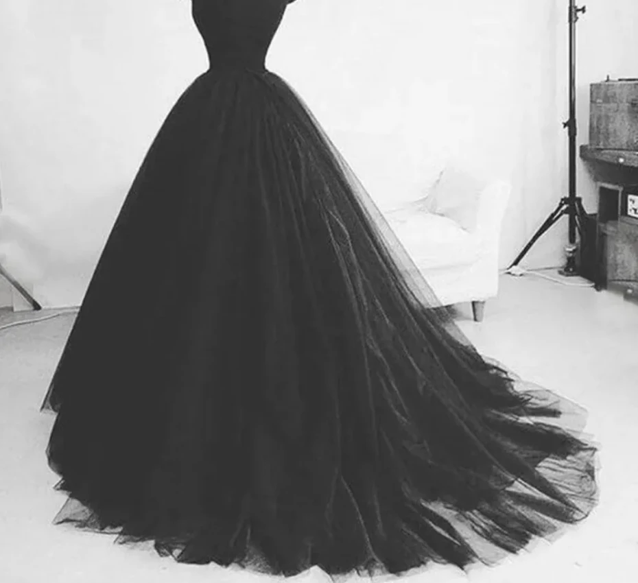 Jupes de robe de Rhformelles en tulle doux noir, jupe longue plissée personnalisée, jupon vintage, mode de mariage élégante, longueur au sol