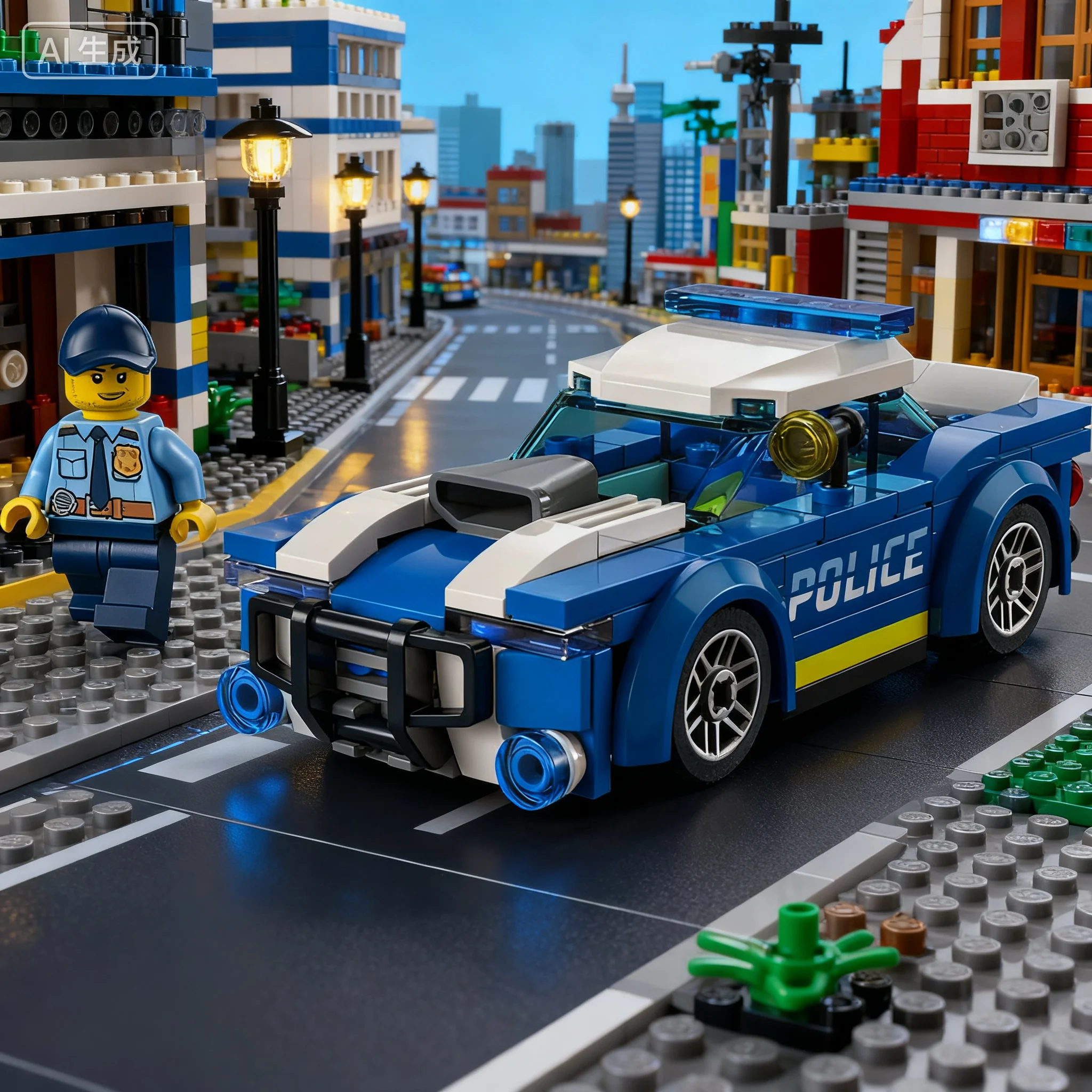Lego Building Blocks Police Car City Series 60312 60418 Boys and Girls Building Blocks Children's Puzzle Toy Gift