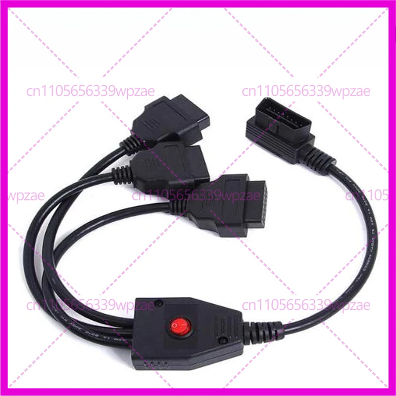 

16-жильный автомобильный соединительный кабель OBD с переключателем L-образный OBD, одна часть, три удлинителя, колено, один перетаскивание, три линии расширения