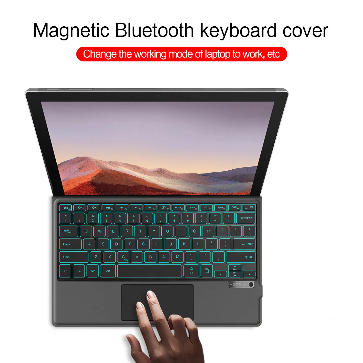 Teclado retroiluminado para Surface Pro3 Pro 3 4 5 6 7 7plus com trackpad, teclado magnético em árabe, coreano, espanhol, português, francês.