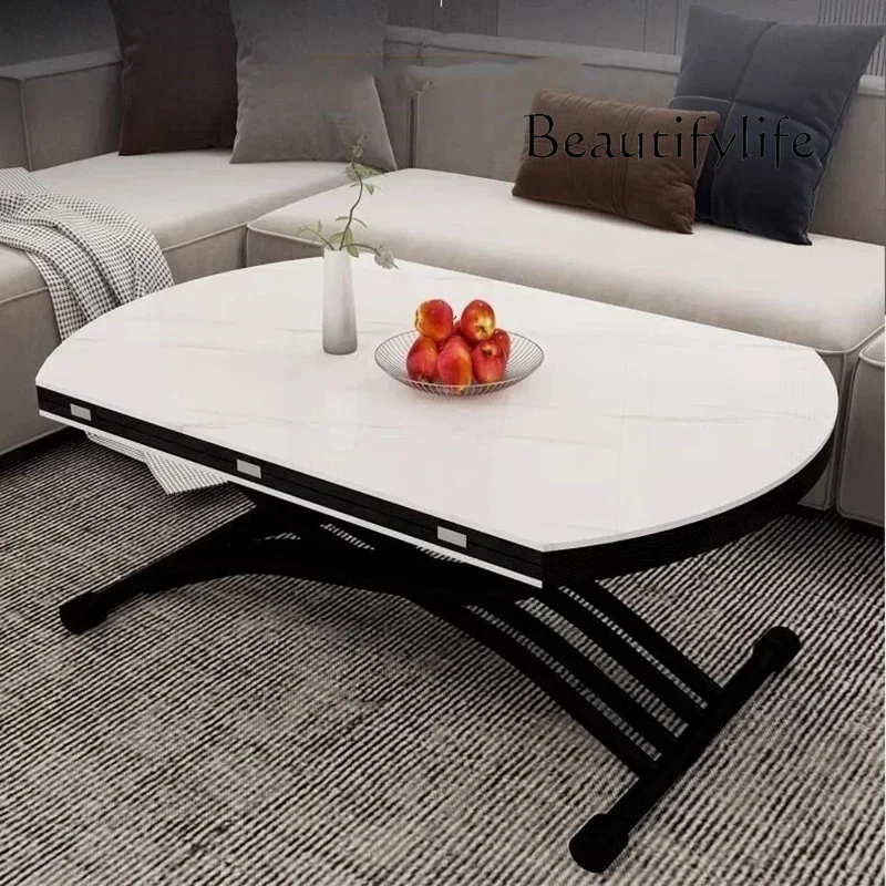 

BJ X Luxury Wood Coffee Table Storage Nordicdecoration Living Room Adjustable Side Table Clear Couchtisch Chinese Style Furnitur