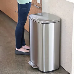 30L/50L Stainless Steel Step Trash Can Pedal Garbage Bin for Kitchen Office Home Silent Storage Bins Kitchen Trash Bin