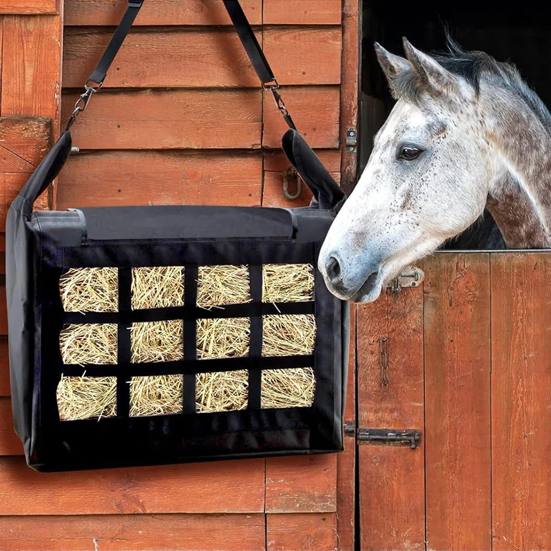 2025 Instock Horse Hay Bags Outdoor Durable Portable Storage for Dry Grass Hanging Porous Design Dry Grass Storage Bag