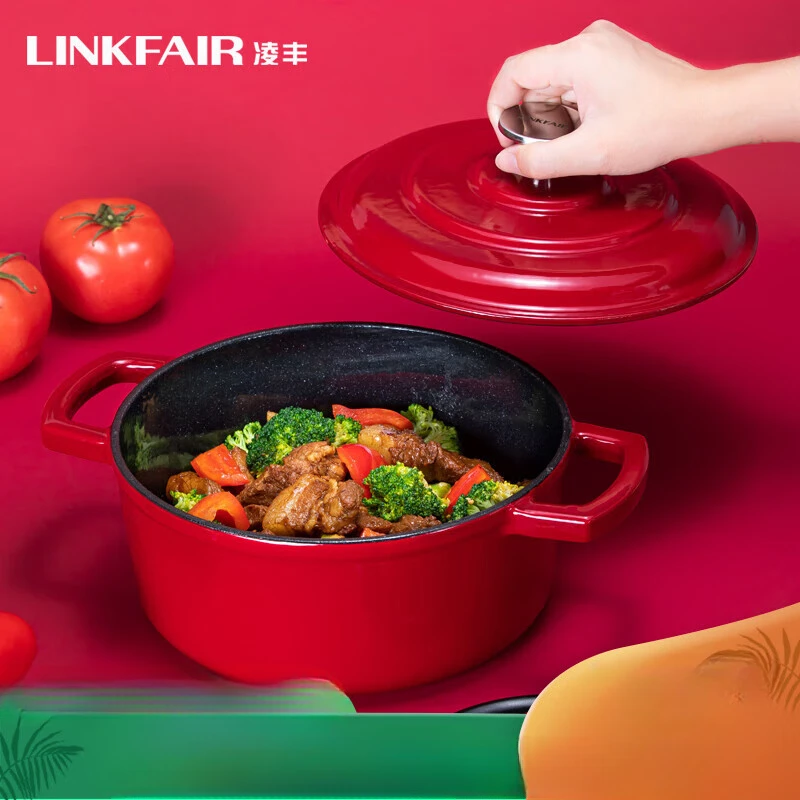 

Cast iron enamel soup pot, non-stick stew pot for soup health, stew pot, gas stove, induction cooker, suitable for 22cm 3.6L