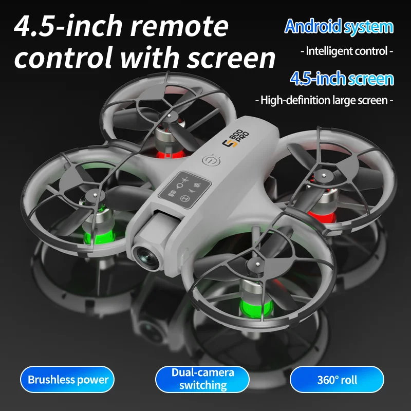 New ES800Pro Drone WIFI GPS 8K Professional HD 360° Dual Cameras Cool light QuickShot Brushless Motor Foldable RC Quadcopter Toy