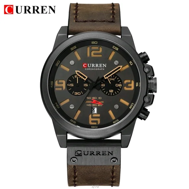 

Fashion Curren 8314 Top Brand Mens Luxury Military Sports Leather Strap Retro Quartz Waterproof Wrist Watches Relogio Masculino