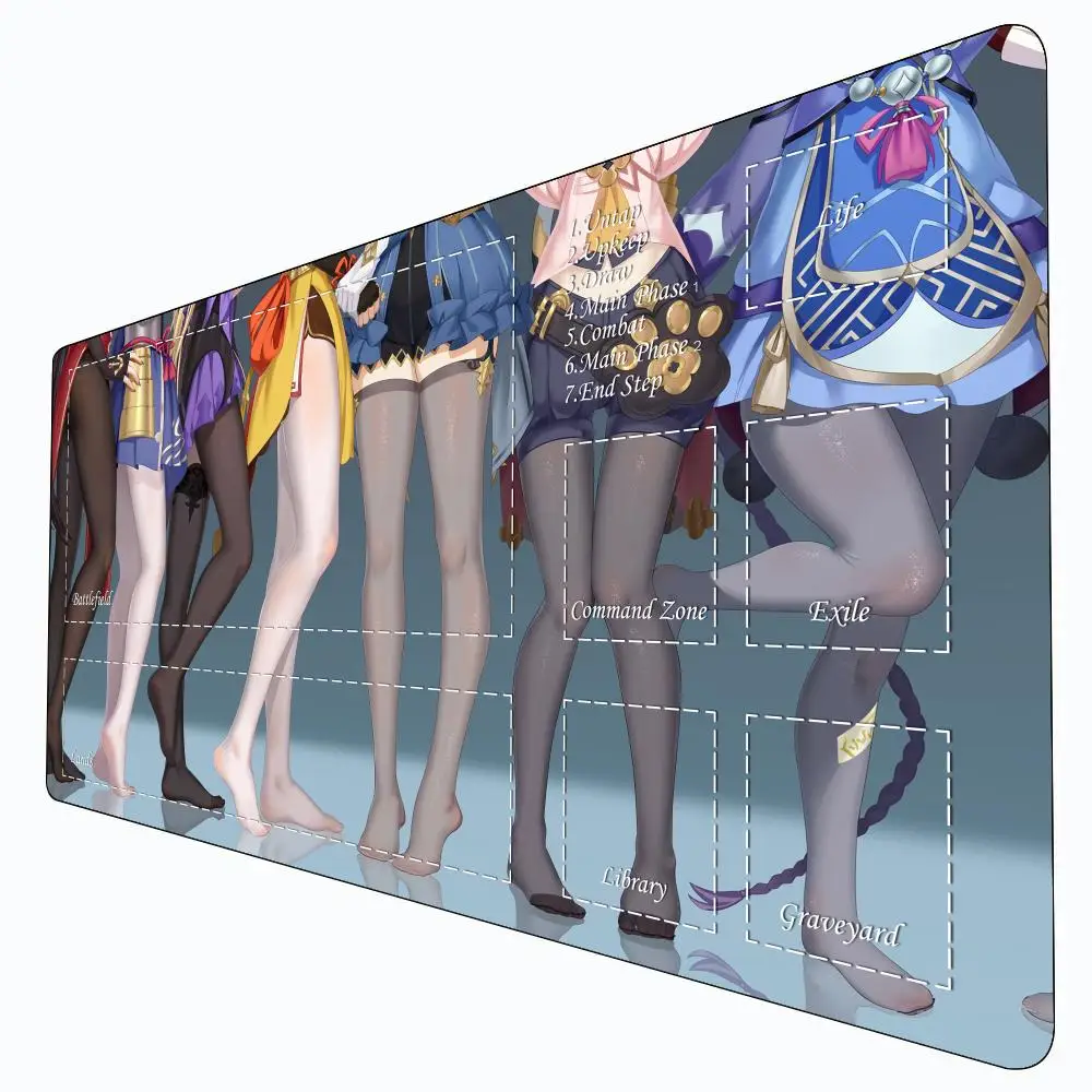 

Игровой коврик Magic Card с зонами, чулками и длинными ногами, коврик для игр mtg, настольный коврик Commander Playmat, подходящий для игровых сборов