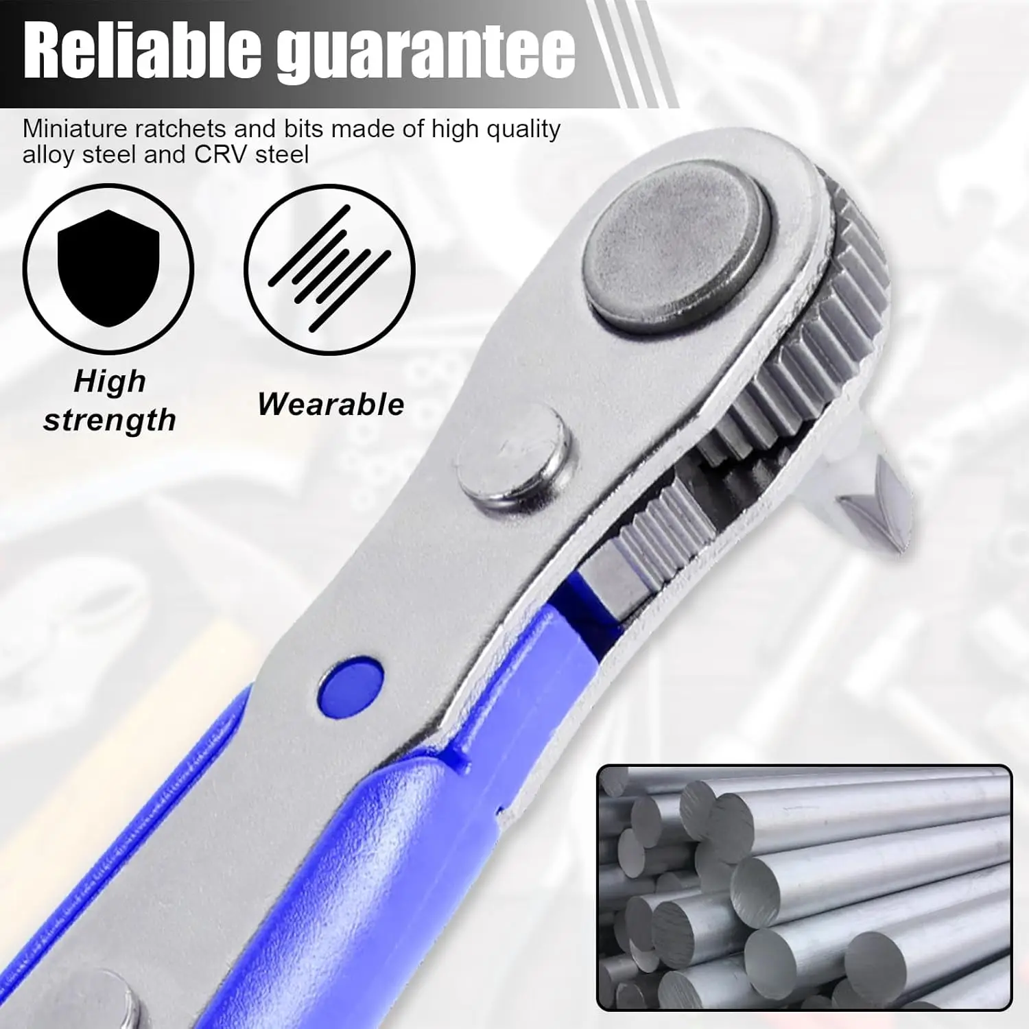 Set Obeng Mini 22 in 1 dengan Ratchet 1/4 Sudut Kanan, Obeng Phillips, Obeng Slotted, Obeng Torx, dan Bit Magnetik untuk Ruang Sempit