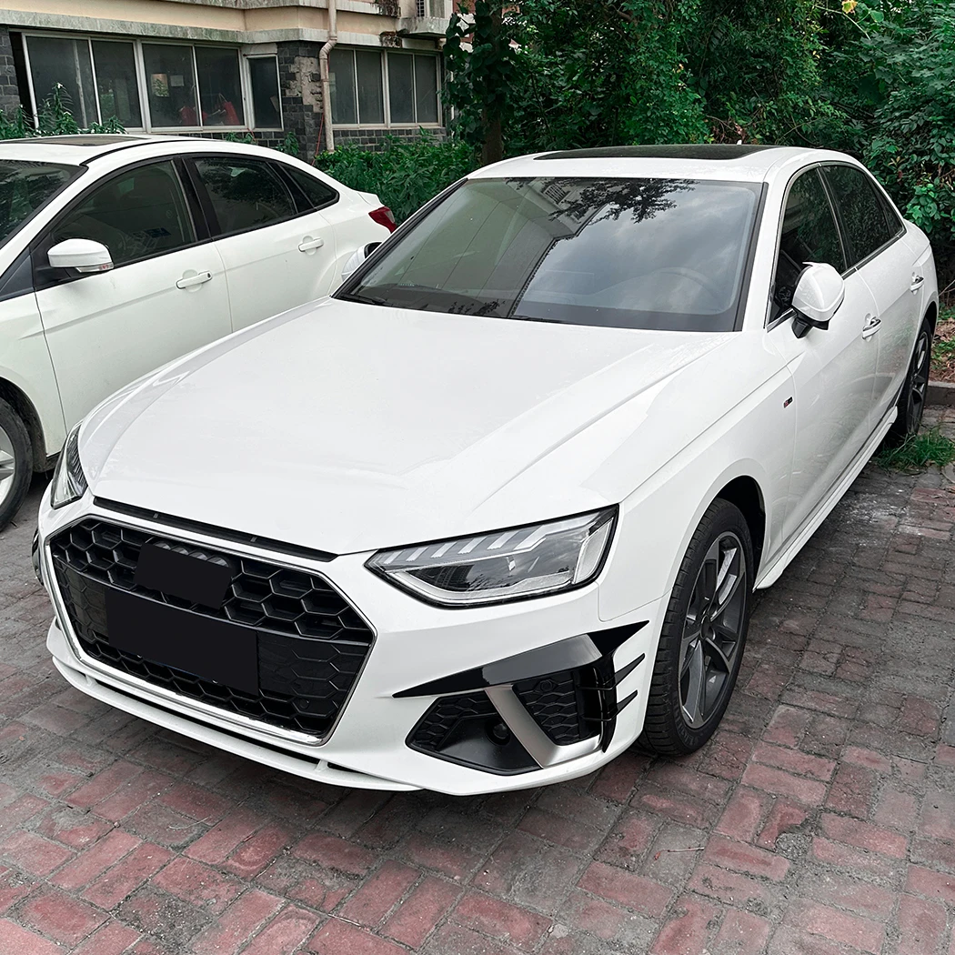 

For Audi A4 S4 B9.5 Sline 2020-2024 Front Bumper Spoiler Splitter Air Vent Fog Lamp Grille Trim Car Accessories