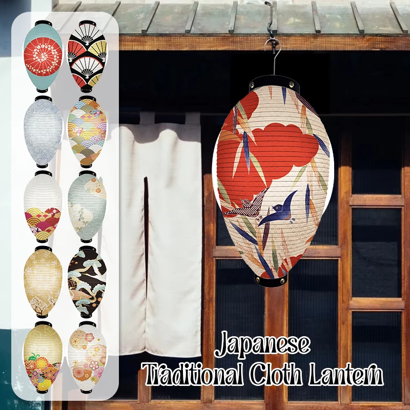 Japanese Traditional Cloth Lantern Ukiyo-e Style Sakura Lantern Cuisine Sushi Shop Izakaya Restaurant Decor Advertising Sign