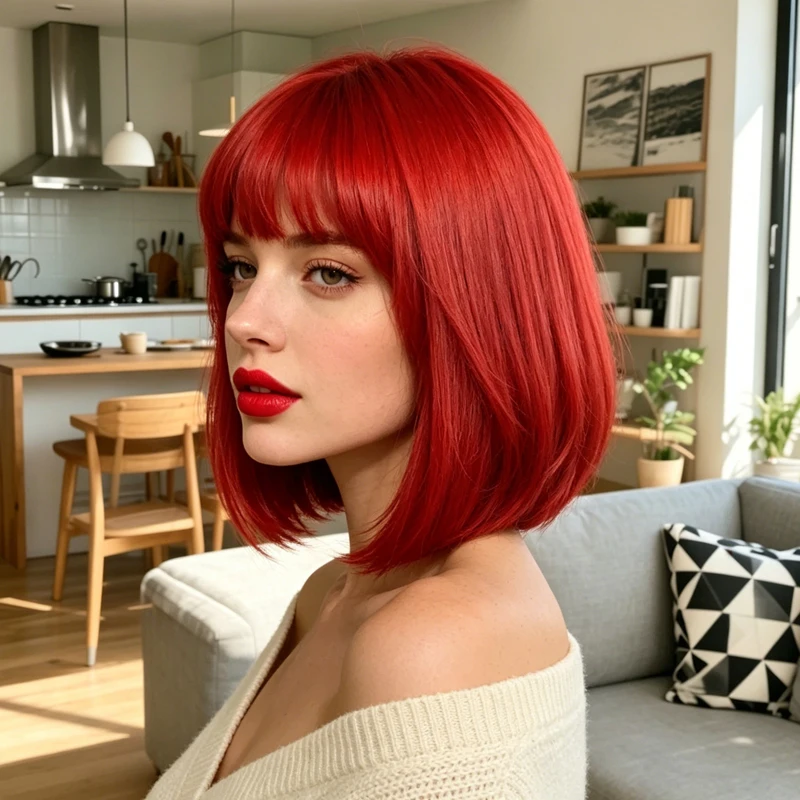 peruca-bob-sintetica-curta-feminina-12-polegadas-vermelho-vibrante-lisa-com-franja-reta-para-fantasia-e-uso-diario