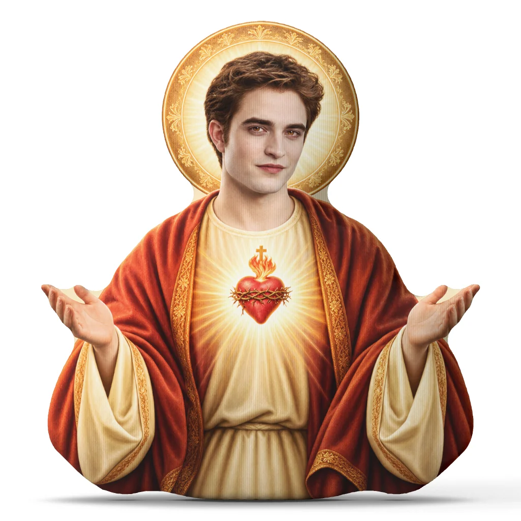 Twilight Edward Jesus Plush Pillow Sacred Heart Christian Throw Cushion Irregular Stuffed Decorative Sofa Home Decor Gift