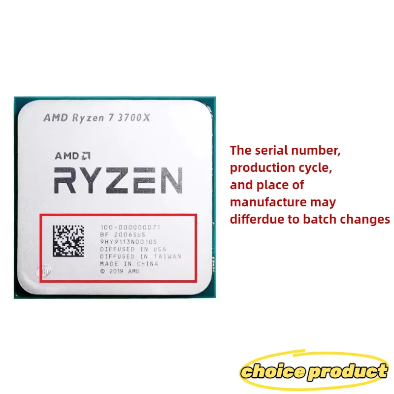 AMD CPU Ryzen 7 R7 3700X 3.6GHz Prosesor 8-Core 16-Thread LGA AM4