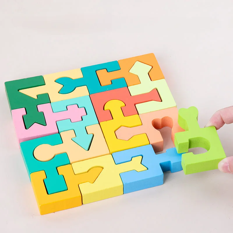 Shape Matching Kids Wooden Puzzles Assembled Building Blocks Educational Toys Logical Thinking Space Training Montessori Toys