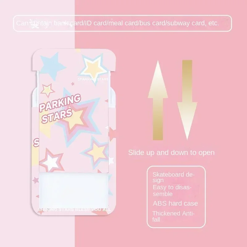INS Aesthetic Colorful Star ID Card Holder Kawaii Girls Work Pass Card Cover Case Bus Badge Card Badge Protective Sleeve