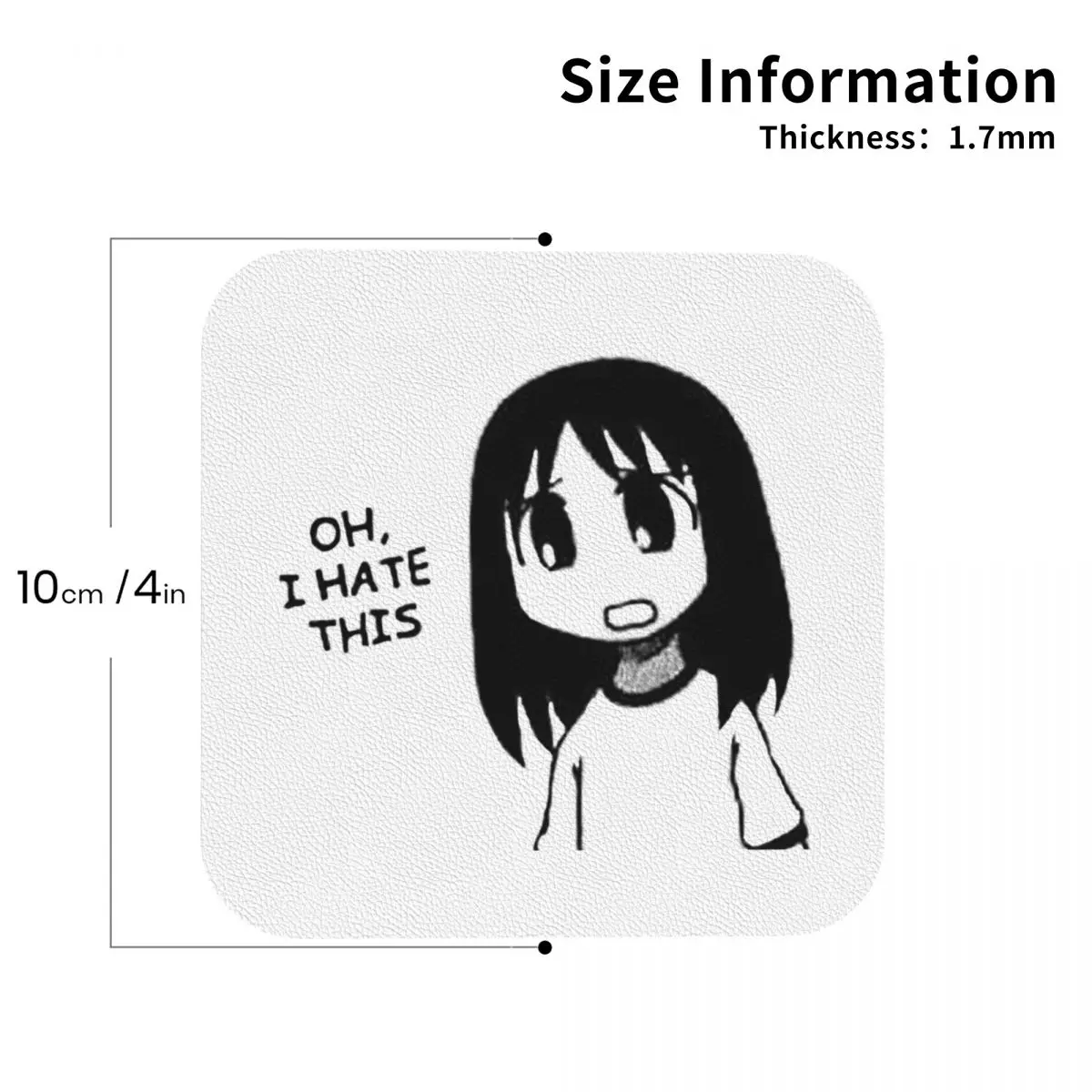 متفتحة - تحقق من الملف الشخصي Azumanga Daioh Osaka Ayumu Kasuga Coasters المفارش كوب عازل سجادات القهوة لمجموعة وسادات الديكور مكونة من 4 قطع