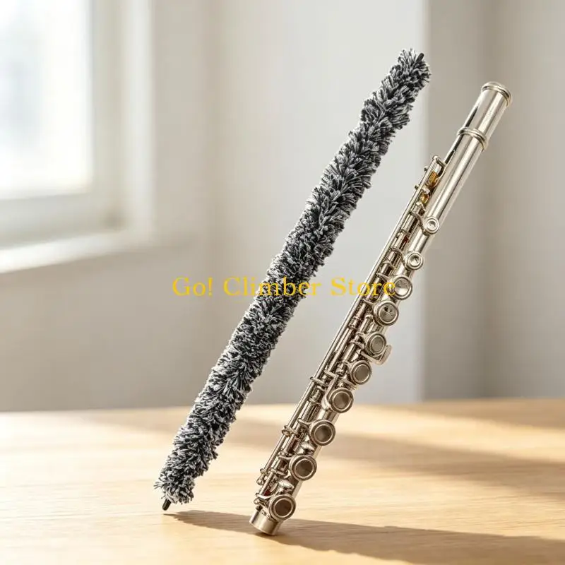 Q84C Reusing Flutes Bore Cleaning Brush, Soft Cotton Fiber Tool with Protective End Covers for Routine Inner Tubes Moisture