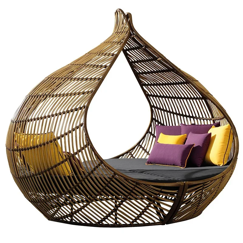 

Outdoor, courtyard, sofa, hotel, villa, leisure, rattan, design, special-shaped, flower bud
