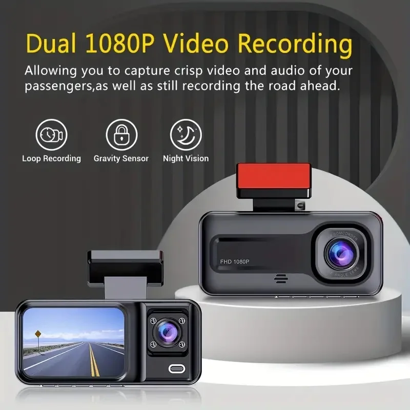 New 1080p HD Driving Recorder WiFi GPS Video Recorder Rearview Dual Lens Night Vision Car Dvr Camera Black Box Car Accessories